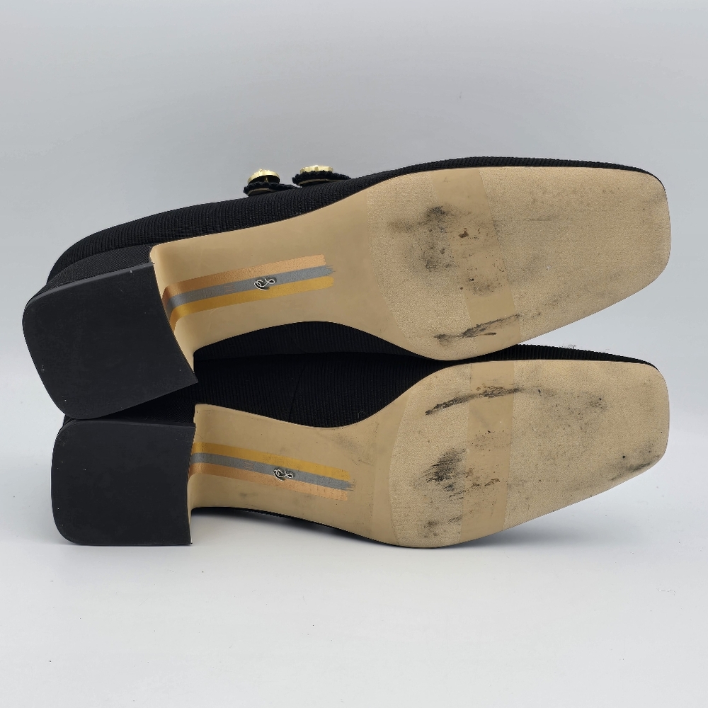 Sam Edelman Tahira Block-Heel Mary Jane Pumps, Black Rib with Gold Accents, 11 - Picture 15 of 16